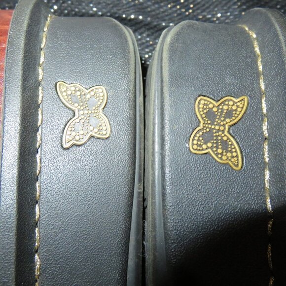 ALEGRIA Kourtney Brown Tooled Leather Platform Buckle Mary Janes size 37 or US 7 - Picture 7 of 12